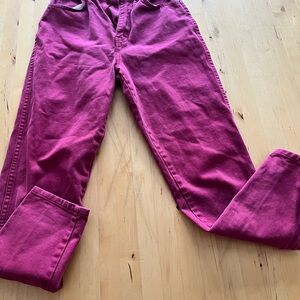 Vibrant Magenta Straight Leg Jeans